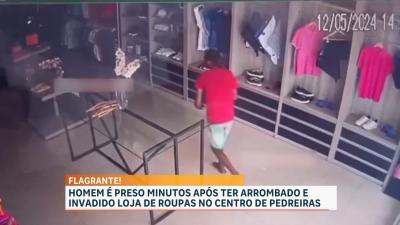 PM conduz suspeito de arrombamento de loja em Pedreiras