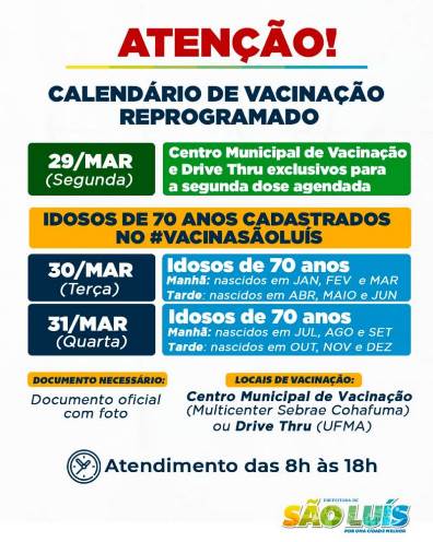 calendário vacinação