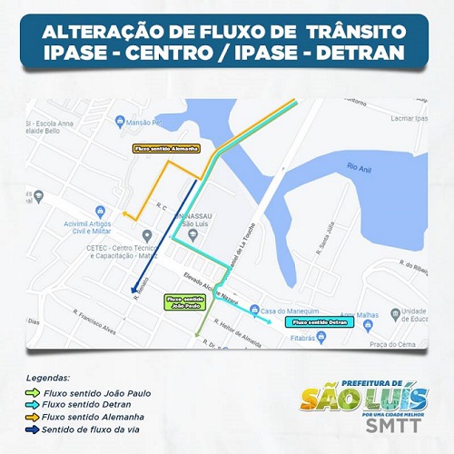 SMTT inicia mudança do trânsito na saída da Ponte do Caratatiua