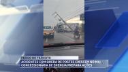 MA registra mais de 1.600 acidentes com veículos atingindo postes de energia elétrica