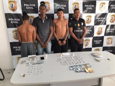 Trio é preso por tráfico de drogas no bairro Novo Cohatrac