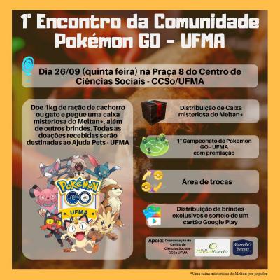 Encontro de Pokémon GO da UFMA arrecadará alimentos para animais