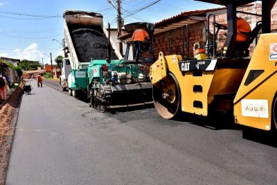 São Luís: programa asfalta ruas nos Residenciais Maria Aragão e Tiradentes