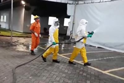Agentes de saúde higienizam ruas de Imperatriz