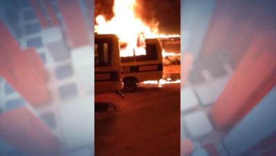 Três ônibus escolares são incendiados em Fortuna