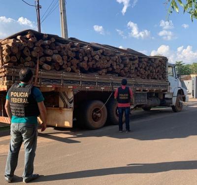 PF apreende caminhão com cerca de 12m³ de madeira ilegal no MA