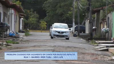 Vazamento de água preocupa moradores no bairro Ipem Turu