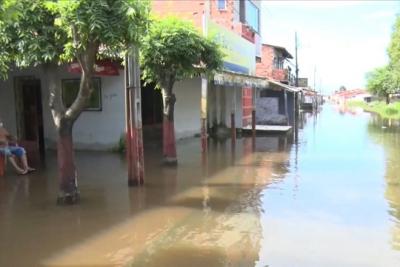 Bacabal: casas ficam alagadas após cheia de Rio Mearim
