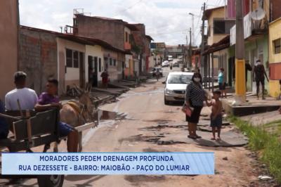 Moradores reclamam de drenagem em rua de Paço do Lumiar