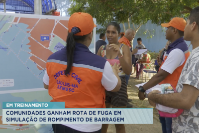 Treinamento simula evacuação em caso de rompimento de barragem