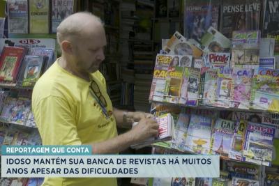Idoso mantém banca de revistas apesar das dificuldades em São Luís