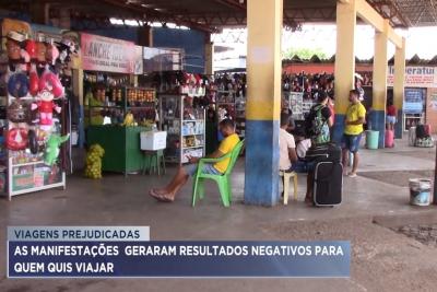 Santa Inês: bloqueios de rodovias prejudicam viagens de ônibus