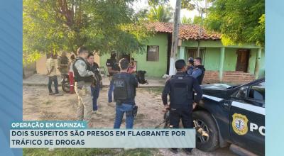 Polícia conduz suspeitos de tráfico de drogas em Capinzal do Norte