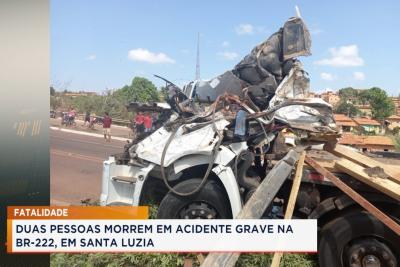 Santa Luzia: duas pessoas morrem em acidente na BR 222