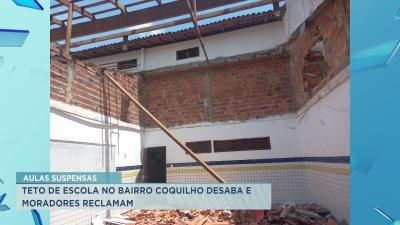 Teto de escola na zona rural de São Luís desaba e moradores reclamam