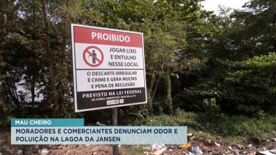 Comerciantes denunciam odor e poluição na Lagoa da Jansen