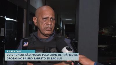 Polícia conduz suspeitos de tráfico de drogas no bairro Barreto