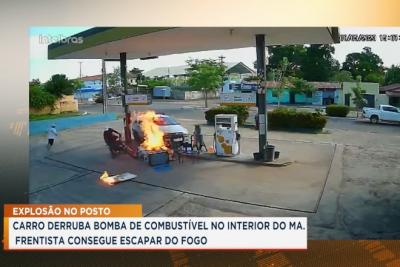 Pres. Vargas: motorista bate em bomba e provoca incêndio em posto de gasolina