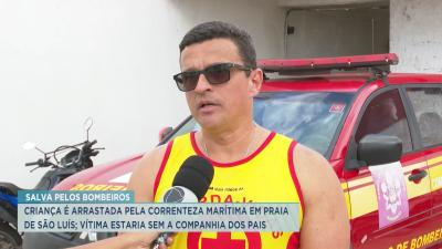 Bombeiros resgatam criança que se afogava em praia de São Luís