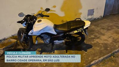 Polícia Militar apreende motocicleta adulterada no bairro Cidade Operária