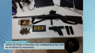 PRF localiza armas e munições em veículo no município de Balsas