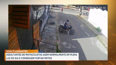 Câmera flagram furto de motocicleta no bairro Cidade Operária