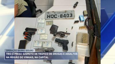 PM conduz suspeitos de roubos em São Luís