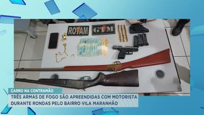 PM aprende armas de fogo no bairro Vila Maranhão