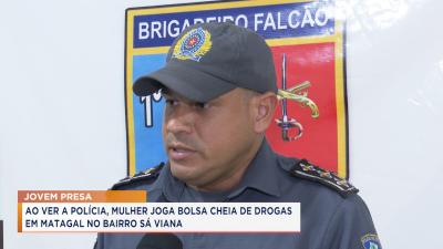 PM conduz suspeita de tráfico de droga no bairro Sá Viana