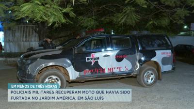 Polícia recupera moto furtada no bairro Jardim América