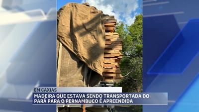 Madeira ilegal que estava sendo transportada para Pernambuco é apreendida em Caxias