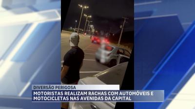 Motoristas realizam rachas com automóveis e motocicletas nas avenidas da capital