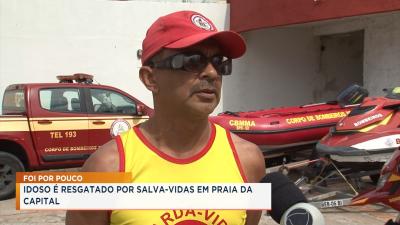 Guarda-vidas resgata idoso de afagamento em praia de São Luís