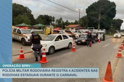 BPMR registra 4 acidentes nas rodovias estaduais durante o Carnaval