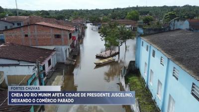 Cheia do Rio Munim deixa pessoas desabrigadas em Pres. Juscelino