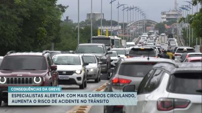 Greve dos rodoviários: com mais carros circulando, aumenta o risco de acidente no trânsito