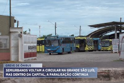 Ônibus semiurbanos voltam a circular, mas dentro da capital a greve continua