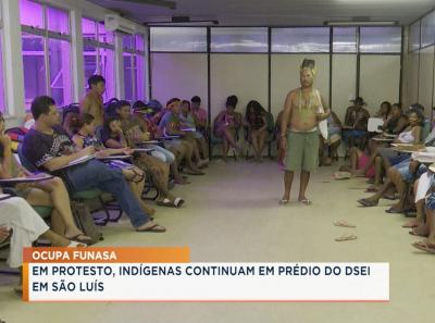 Indígenas continuam acampados em protesto na sede da FUNASA em São Luís