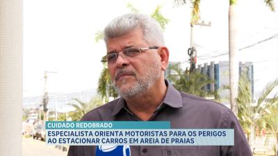 Especialista orienta motoristas para os perigos ao estacionar carros em areia de praias