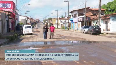 Moradores do bairro Cidade Olímpica reclamam de infraestrutura na Avenida 02