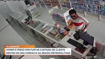 Homem é preso por furtar carteira de cliente dentro de farmácia