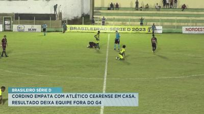 Cordino empata com Atlético-CE e deixa o G4 da Série D