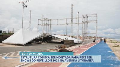 Preparativos para os shows do réveillon do Maranhão 2024 na avenida litorânea