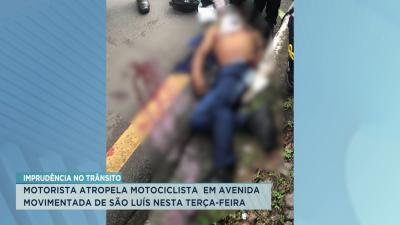 Motorista atropela motociclista em avenida no Cruzeiro do Anil