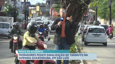 Moradores reclamam da falta de sinalização na Avenida Guaxenduba, em São Luís