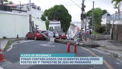 Primeiro trimestre registra 250 acidentes envolvendo postes da rede elétrica