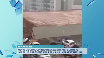 Muro de condomínio desaba durante temporal no bairro do Turu, em São Luís