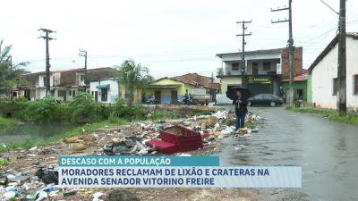 Moradores reclamam de descarte irregular de lixo e buracos na Areinha