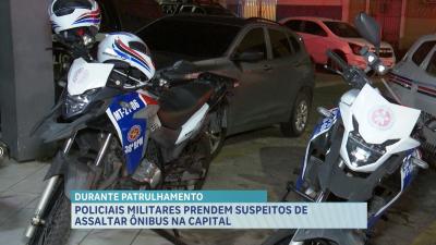 PM conduz suspeitos de roubo a ônibus no Monte Castelo, em São Luís