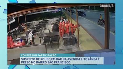 Preso suspeito de assalto em bar na Avenida Litorânea, em São Luís